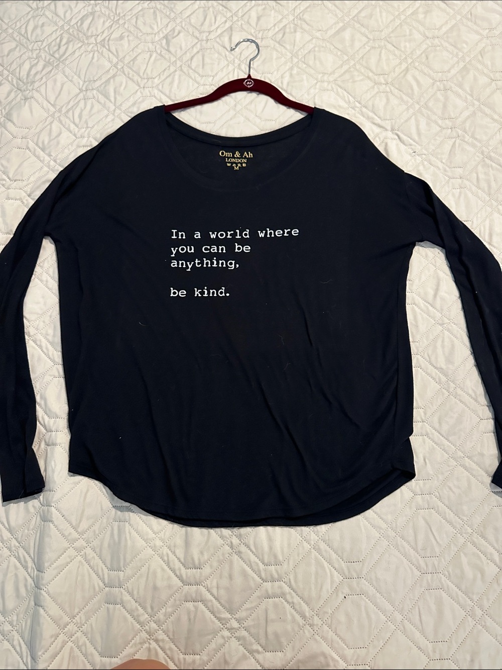 Black Long-Sleeve Graphic Tee - "Be Kind."